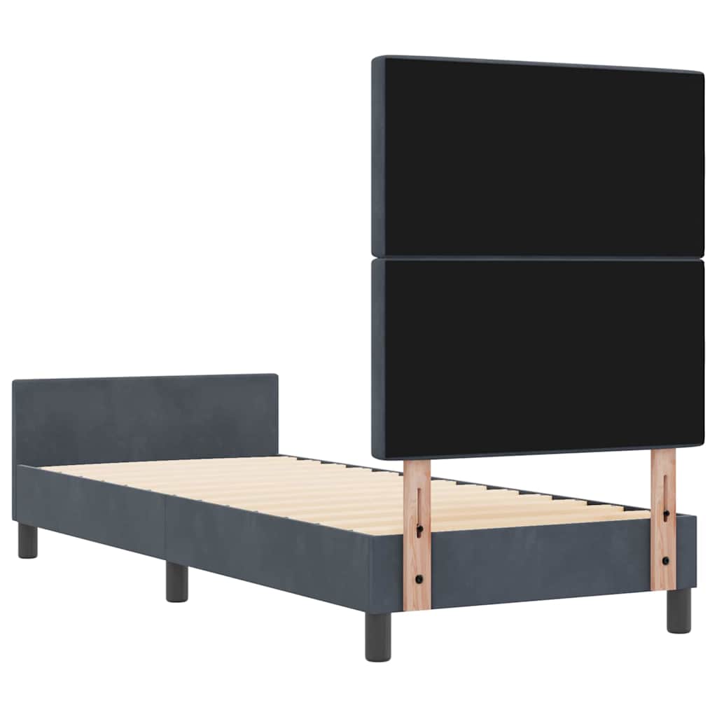 Boxspringbett mit Kopfteil Dunkelgrau 80 x 200 cm Samt