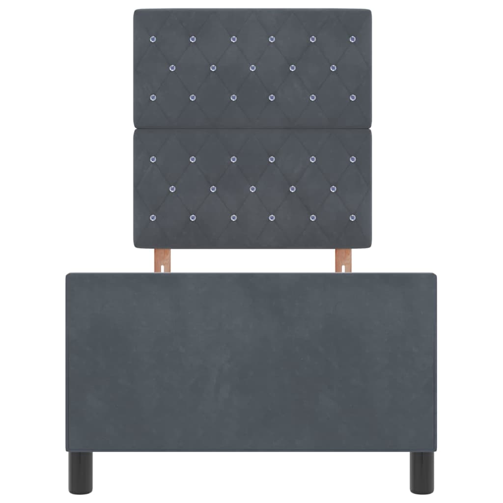 Boxspringbett mit Kopfteil Dunkelgrau 80 x 200 cm Samt