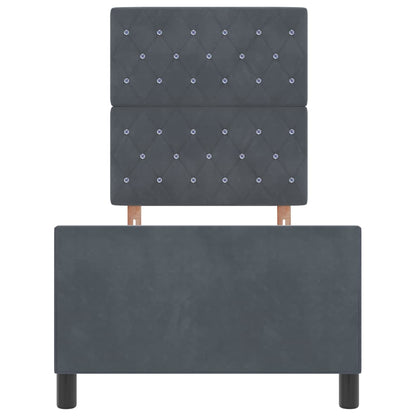 Boxspringbett mit Kopfteil Dunkelgrau 80 x 200 cm Samt