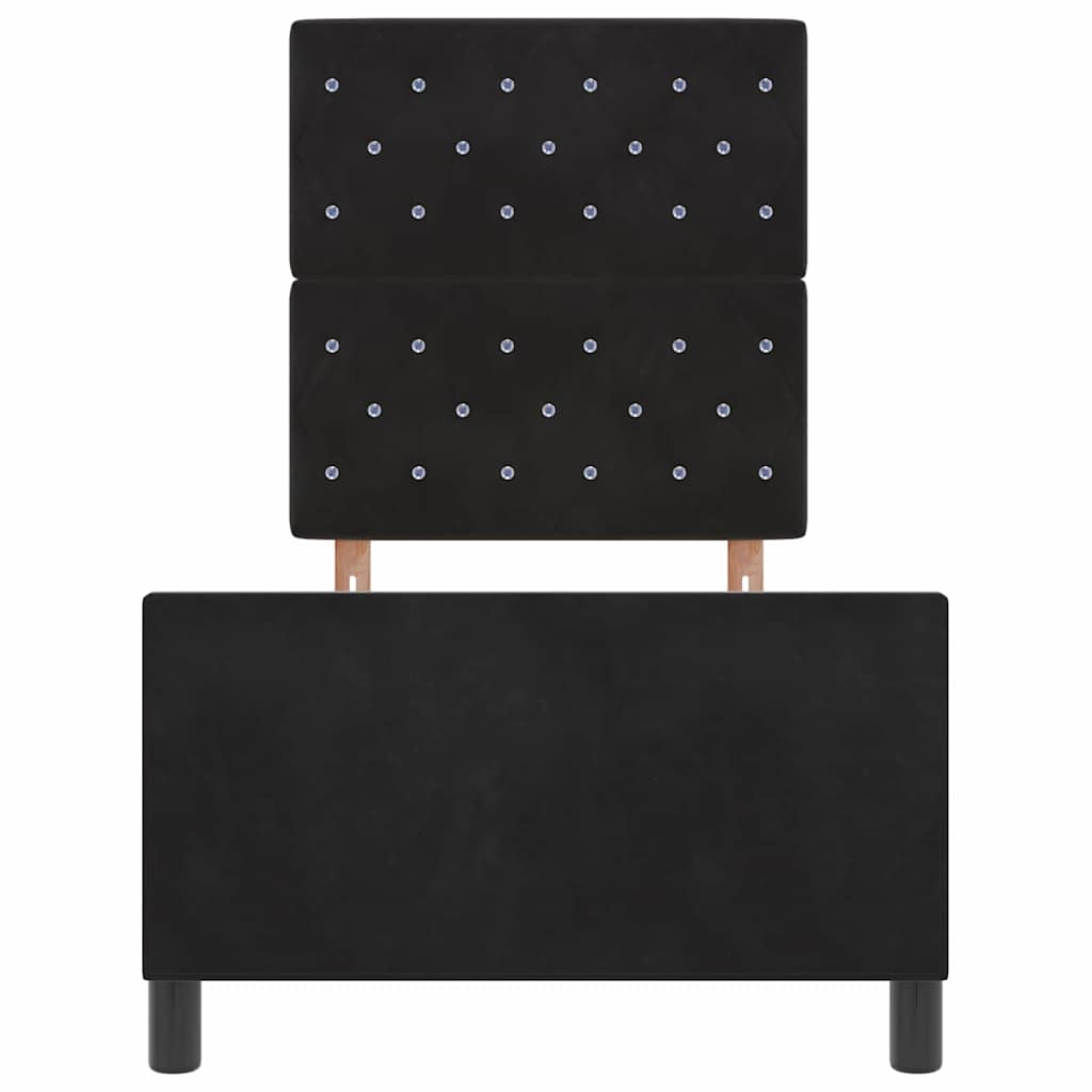 Boxspringbett mit Kopfteil Schwarz 80 x 200 cm Samt