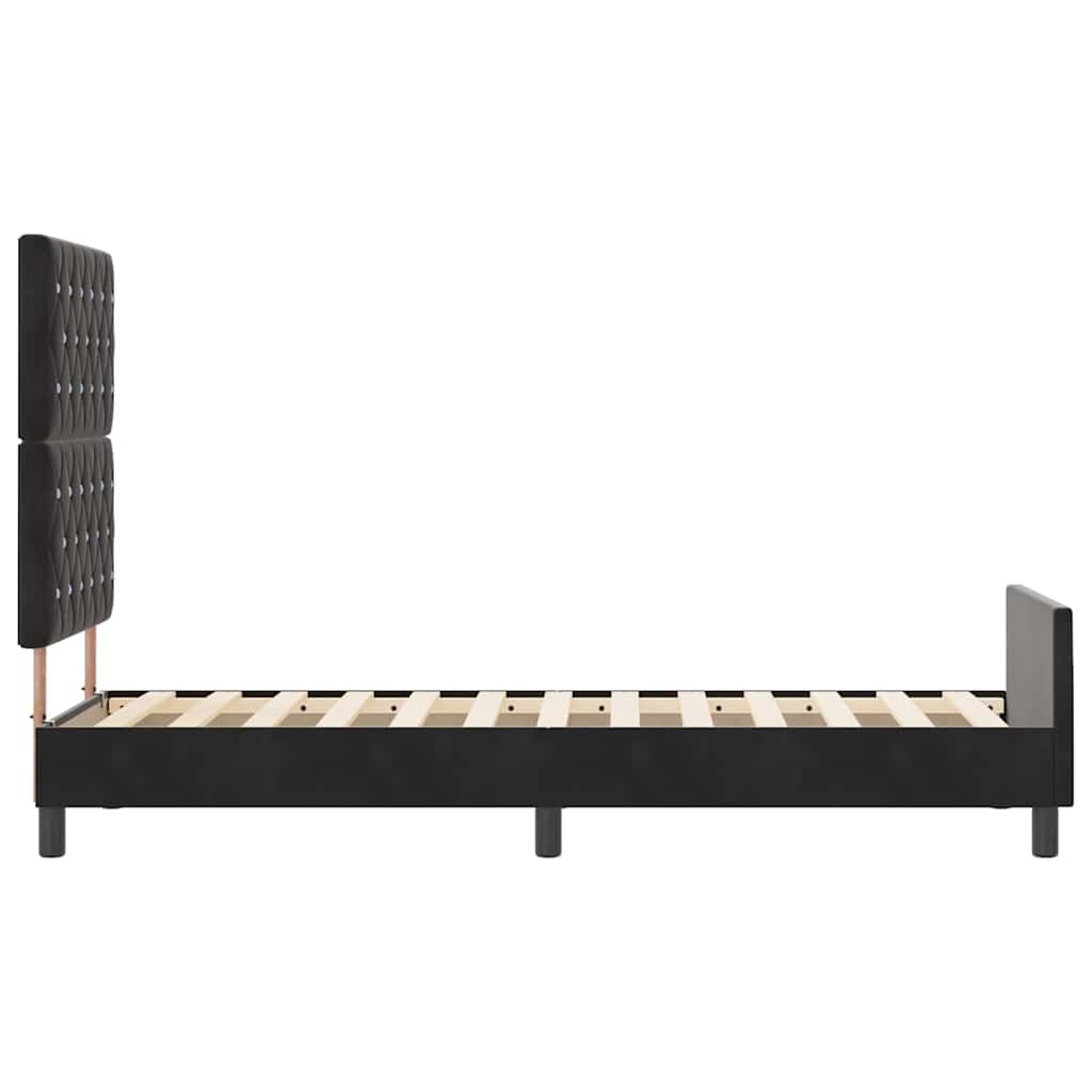 Boxspringbett mit Kopfteil Schwarz 80 x 200 cm Samt