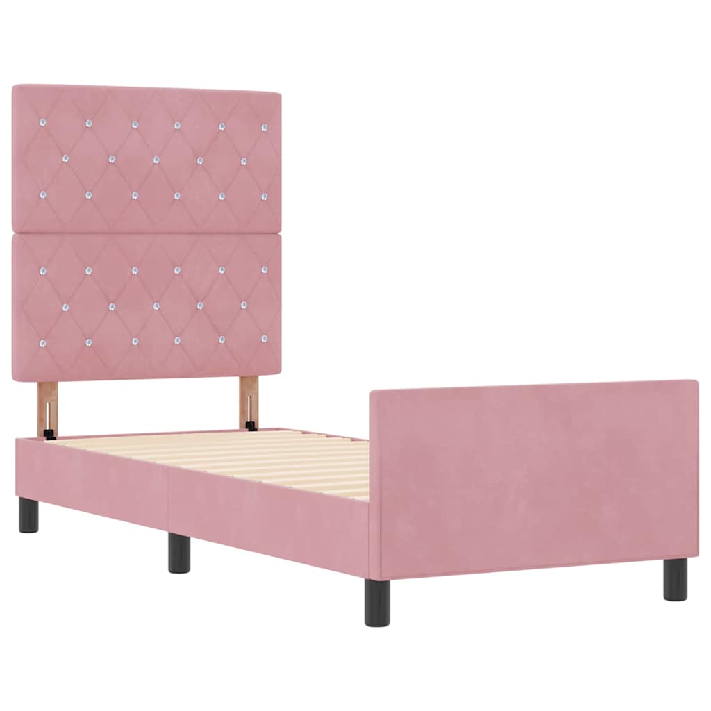 Boxspringbett mit Kopfteil Rosa 80 x 200 cm Samt