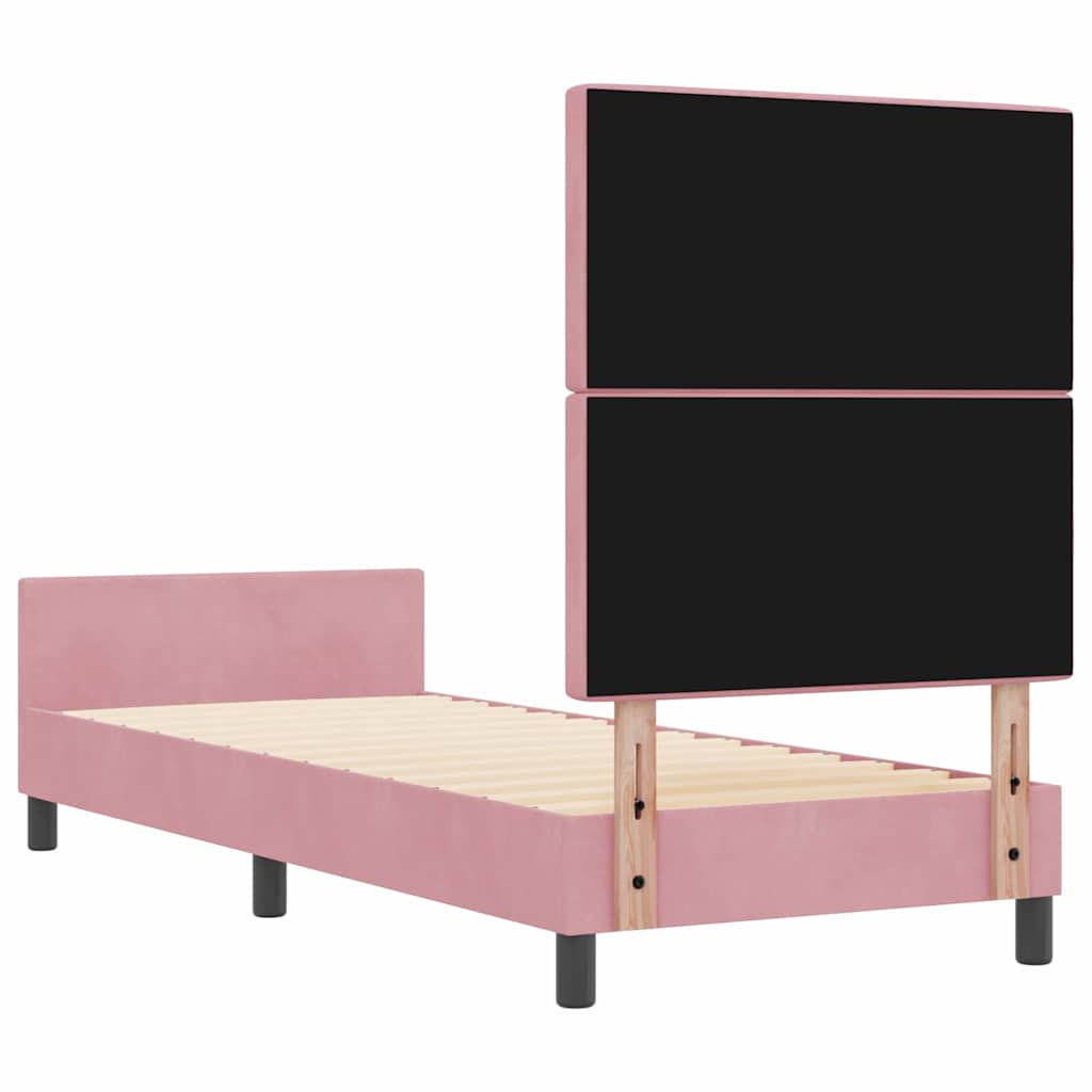 Boxspringbett mit Kopfteil Rosa 80 x 200 cm Samt