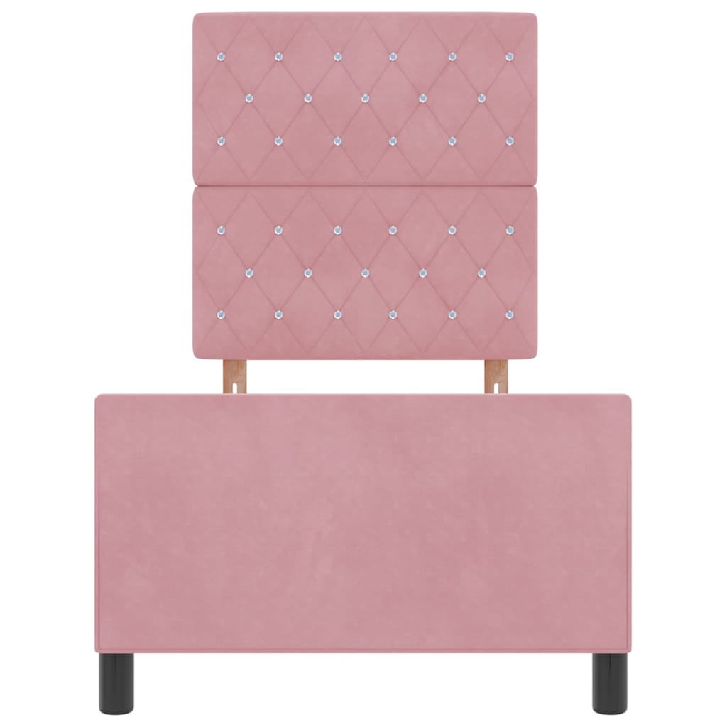 Boxspringbett mit Kopfteil Rosa 80 x 200 cm Samt