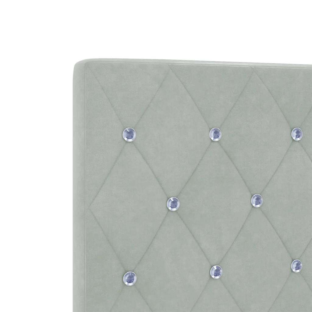 Boxspringbett mit Kopfteil Hellgrau 90 x 200 cm Samt