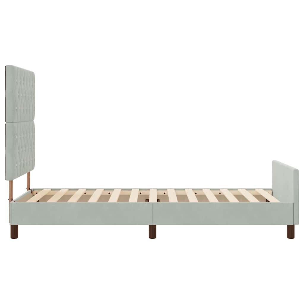 Boxspringbett mit Kopfteil Hellgrau 90 x 200 cm Samt