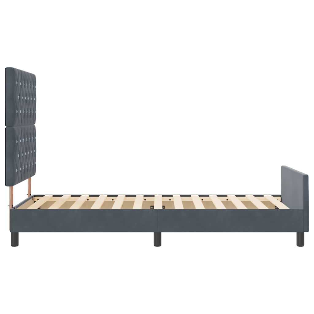 Boxspringbett mit Kopfteil Dunkelgrau 90 x 200 cm Samt