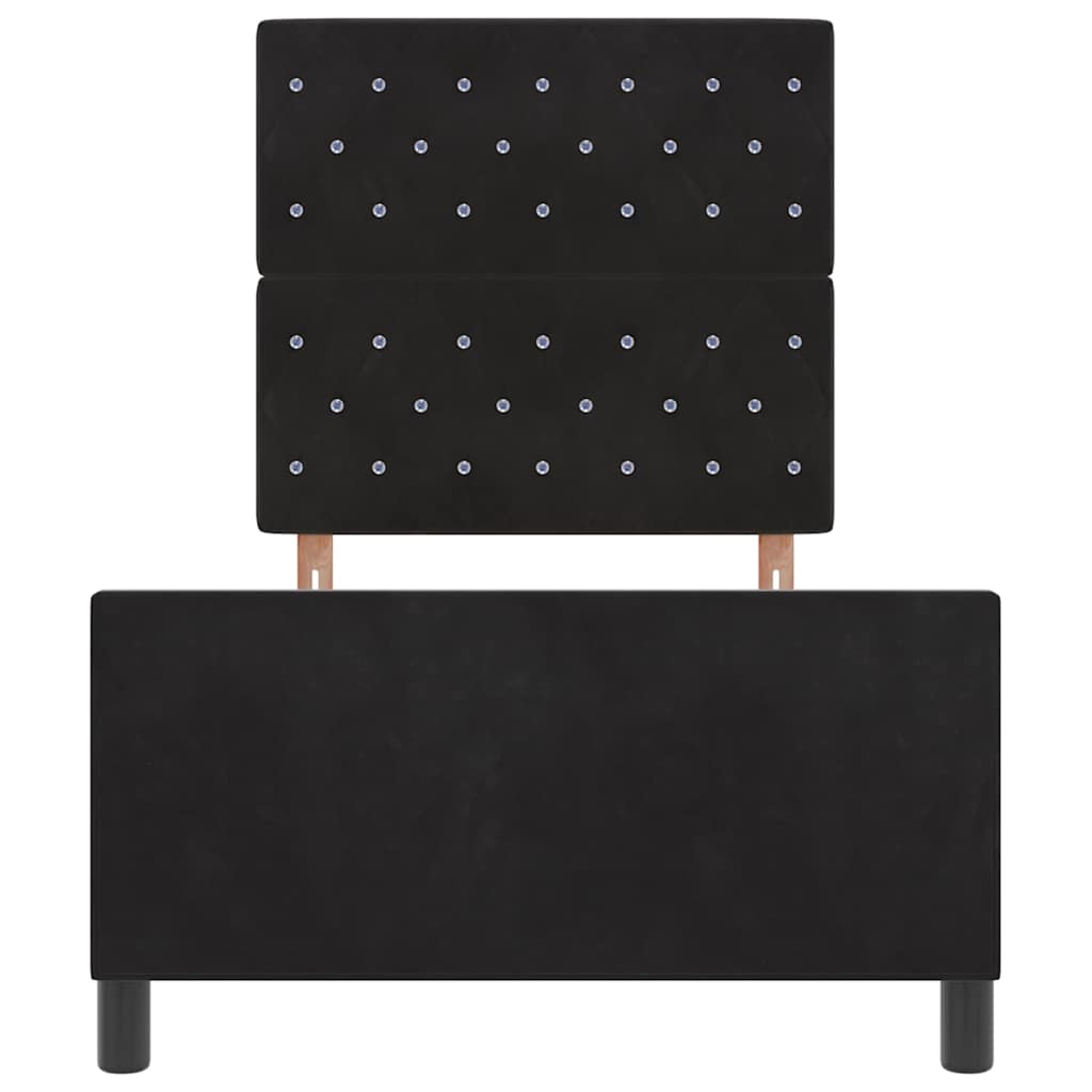 Boxspringbett mit Kopfteil Schwarz 90 x 200 cm Samt