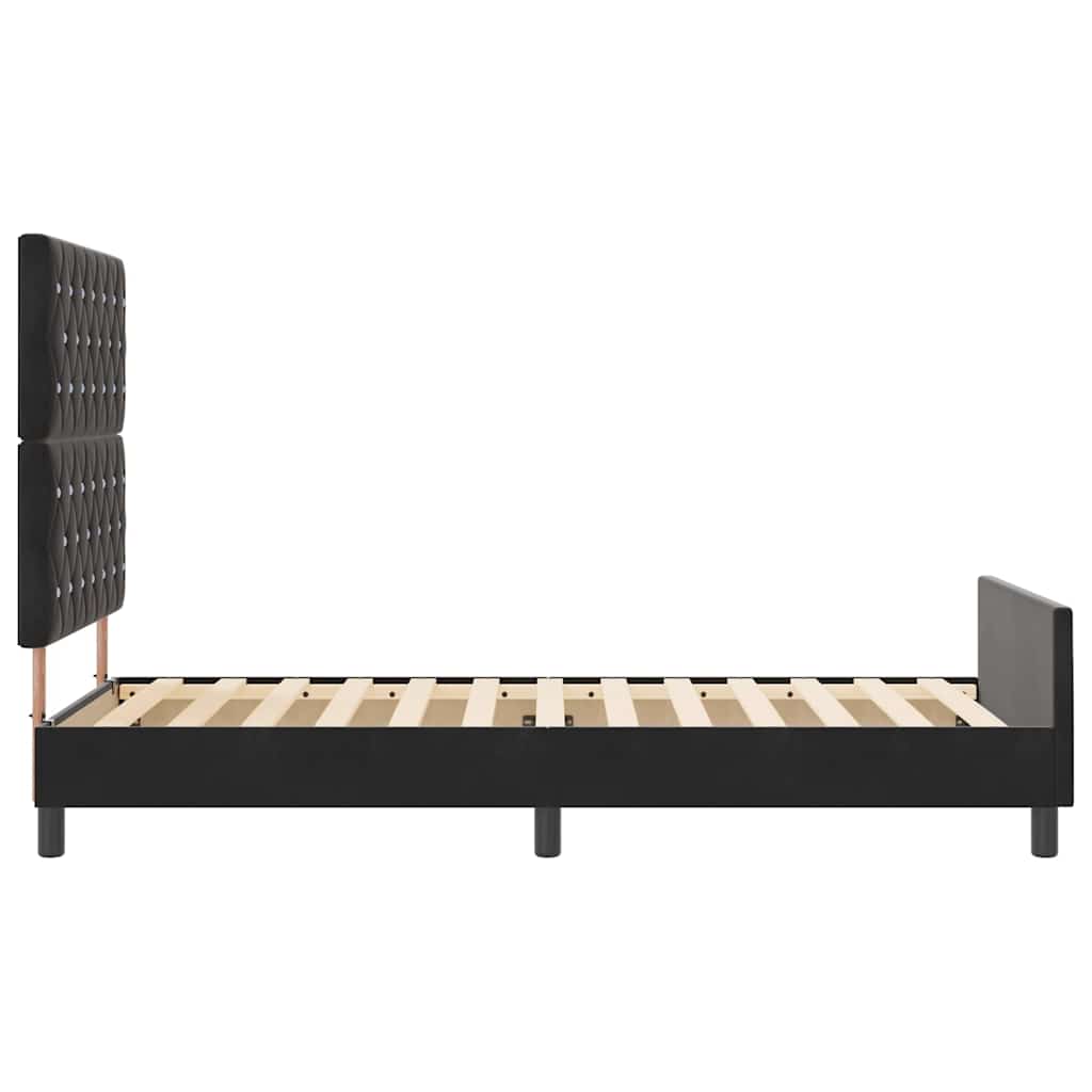 Boxspringbett mit Kopfteil Schwarz 90 x 200 cm Samt