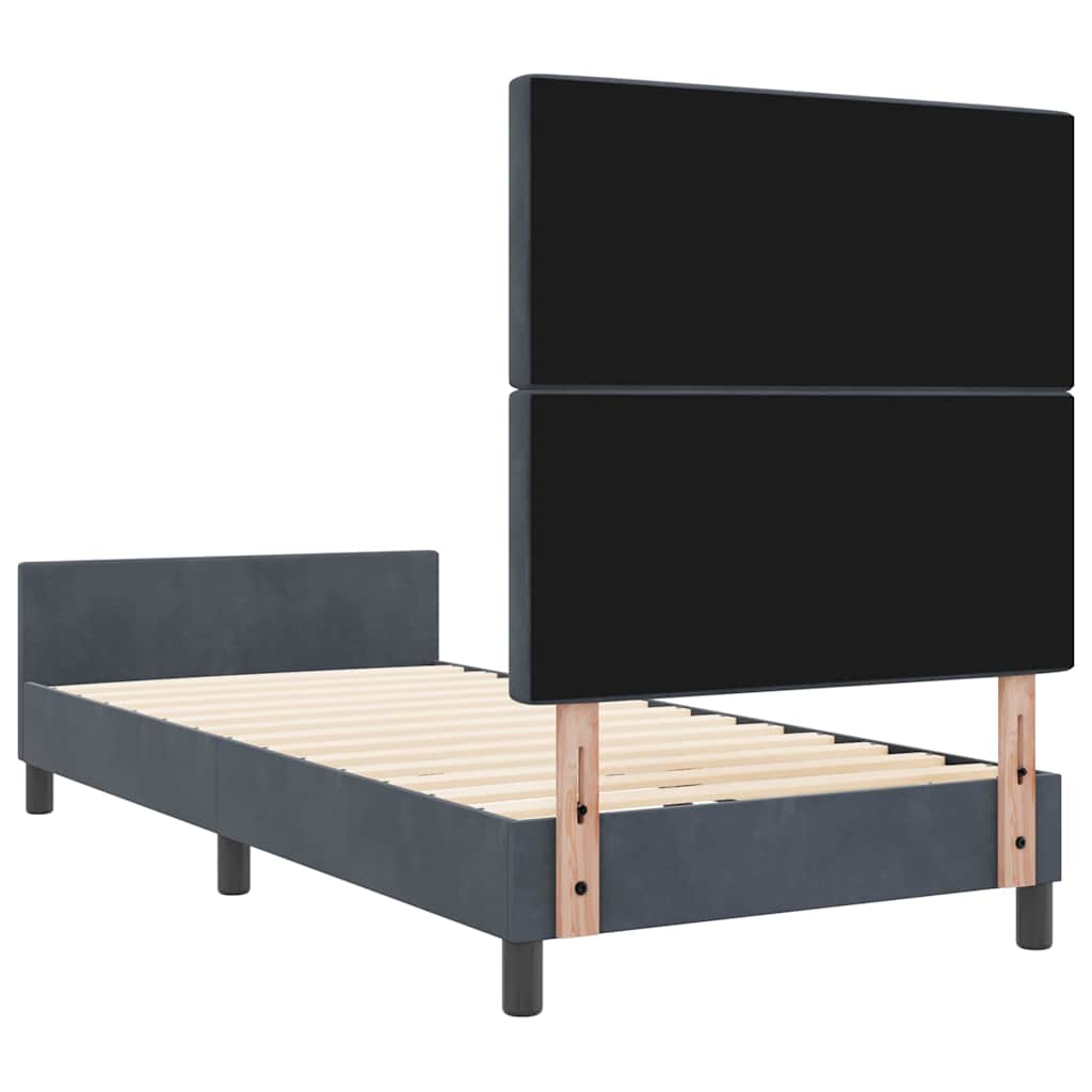 Boxspringbett mit Kopfteil Dunkelgrau 100 x 200 cm Samt