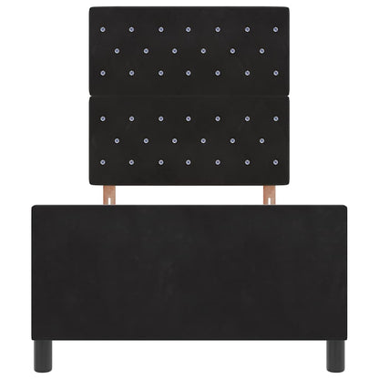 Boxspringbett mit Kopfteil Schwarz 100 x 200 cm Samt