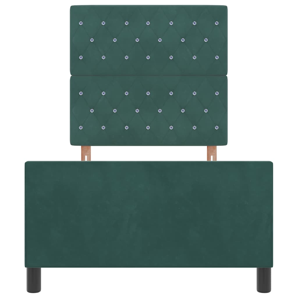 Boxspringbett mit Kopfteil Dunkelgrün 100 x 200 cm Samt