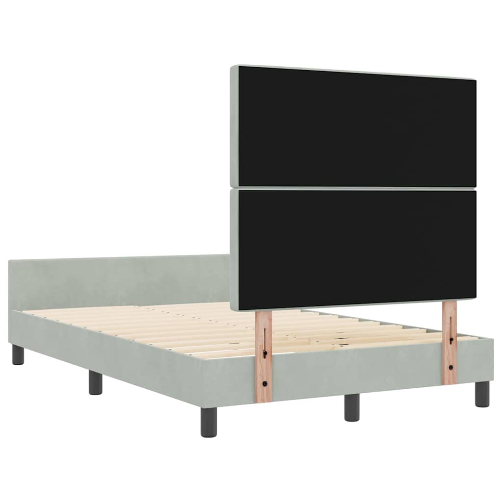 Boxspringbett mit Kopfteil Hellgrau 120 x 200 cm Samt