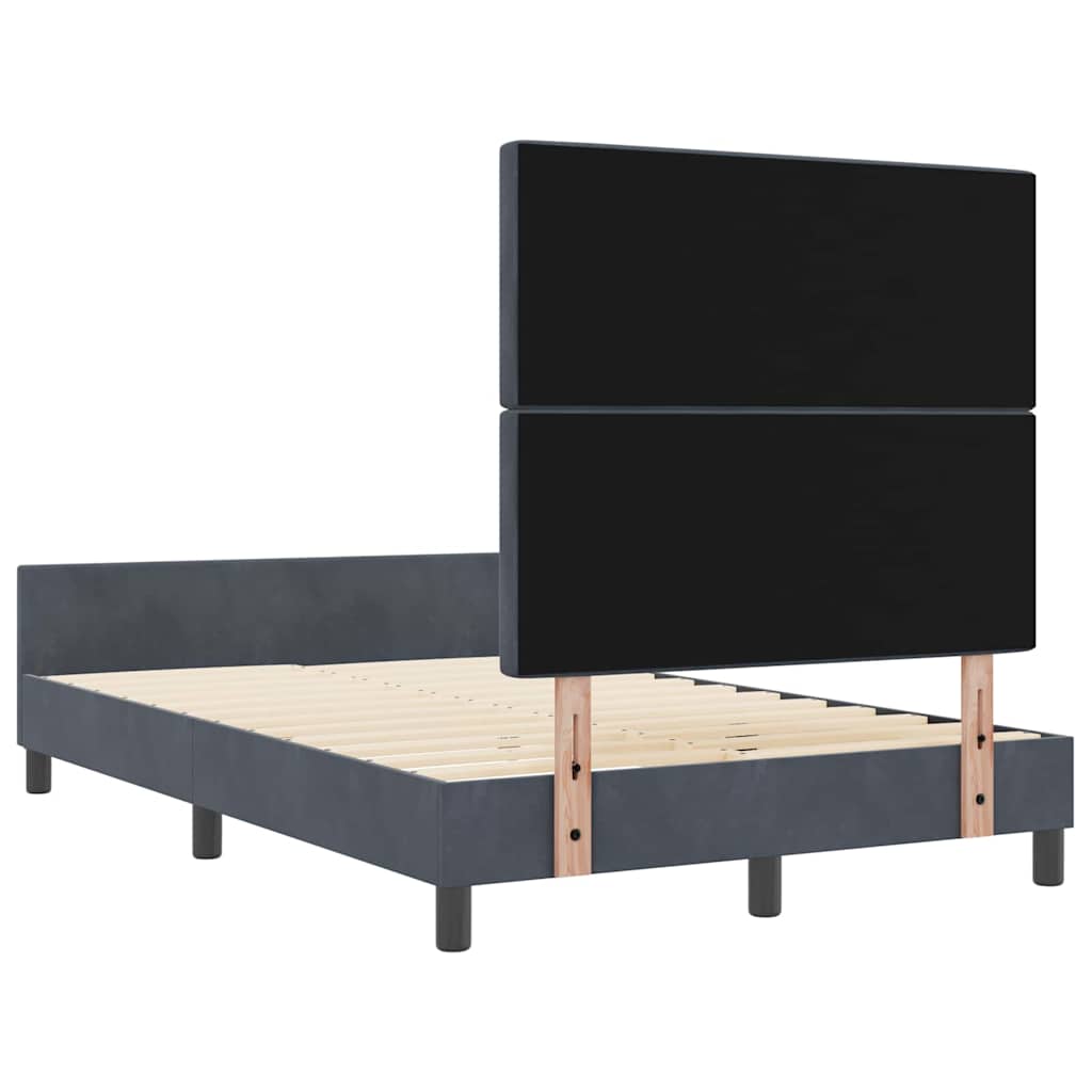 Boxspringbett mit Kopfteil Dunkelgrau 120 x 200 cm Samt