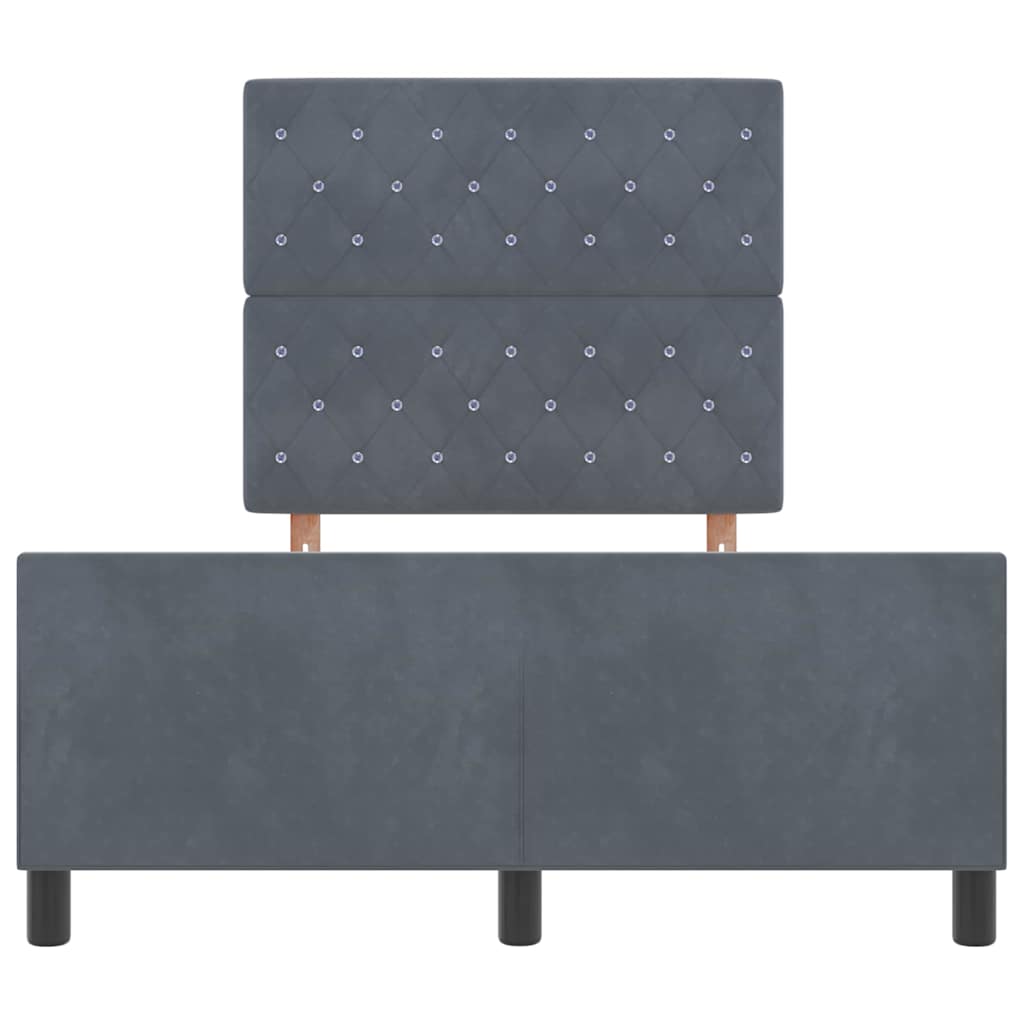 Boxspringbett mit Kopfteil Dunkelgrau 120 x 200 cm Samt