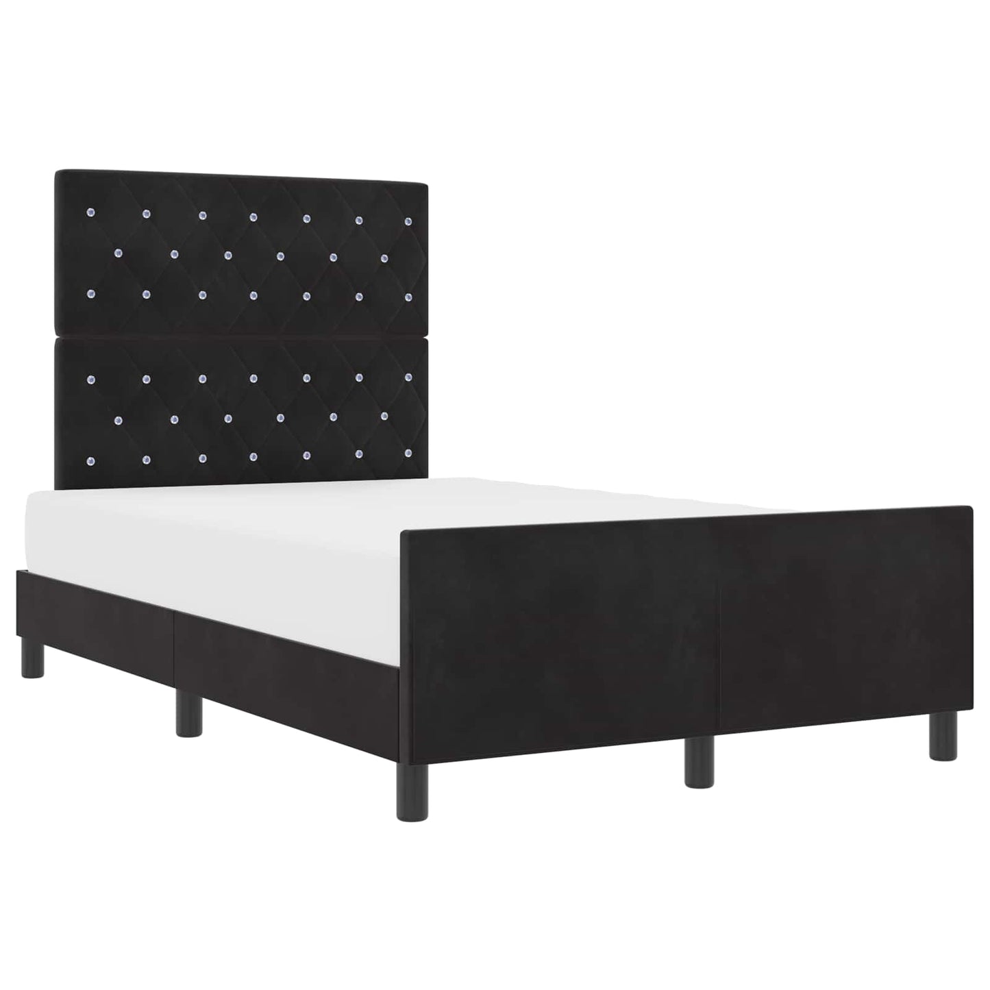 Boxspringbett mit Kopfteil Schwarz 120 x 200 cm Samt