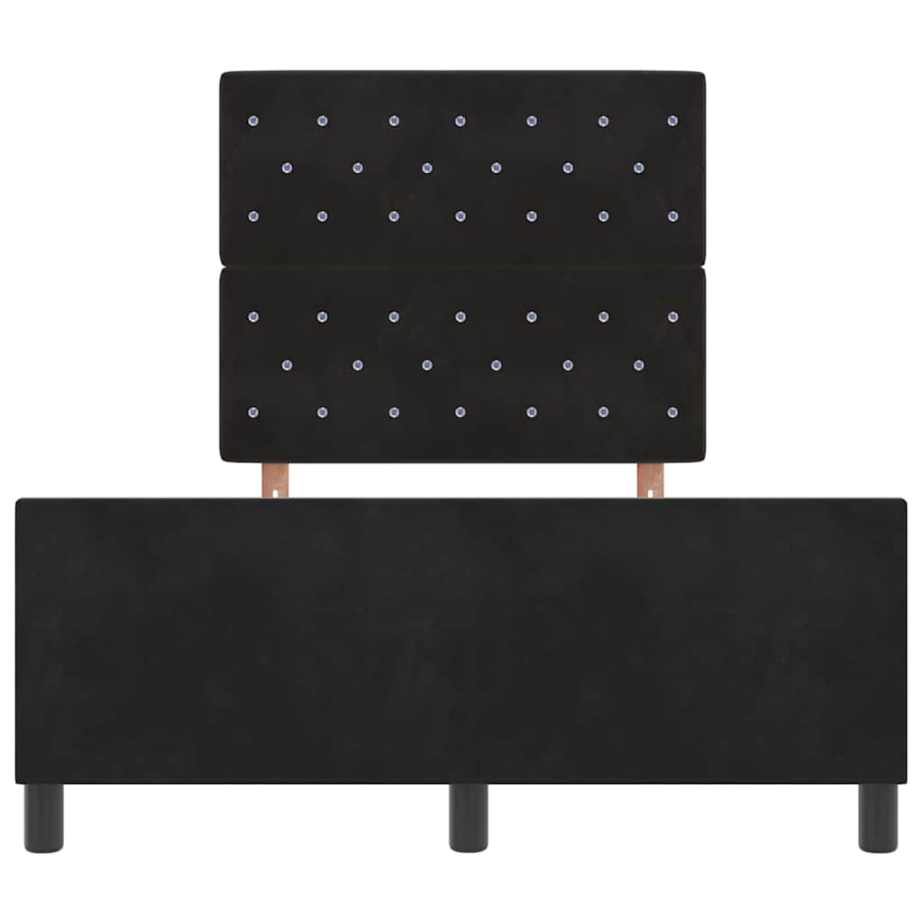 Boxspringbett mit Kopfteil Schwarz 120 x 200 cm Samt