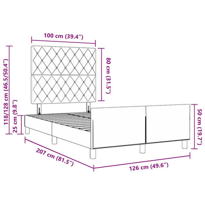 Boxspringbett mit Kopfteil Schwarz 120 x 200 cm Samt