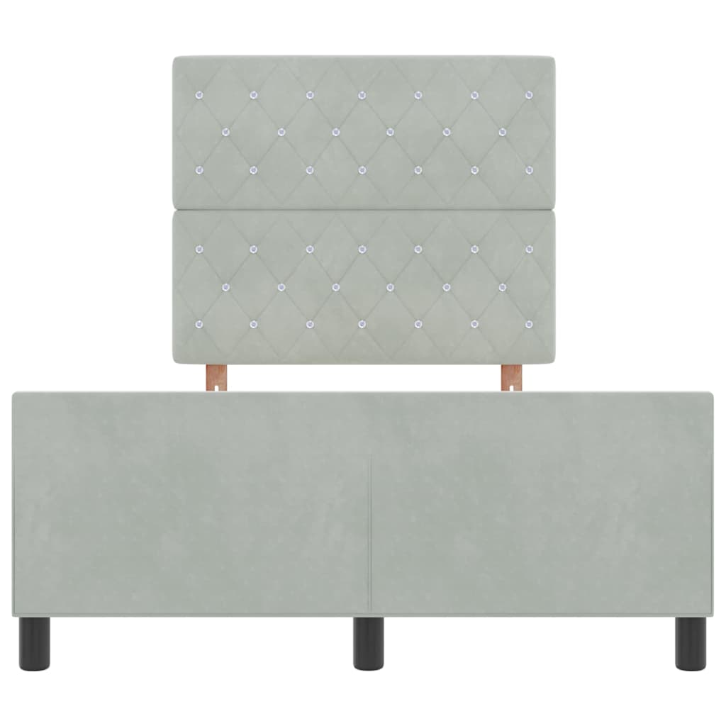 Boxspringbett mit Kopfteil Hellgrau 120 x 200 cm Samt