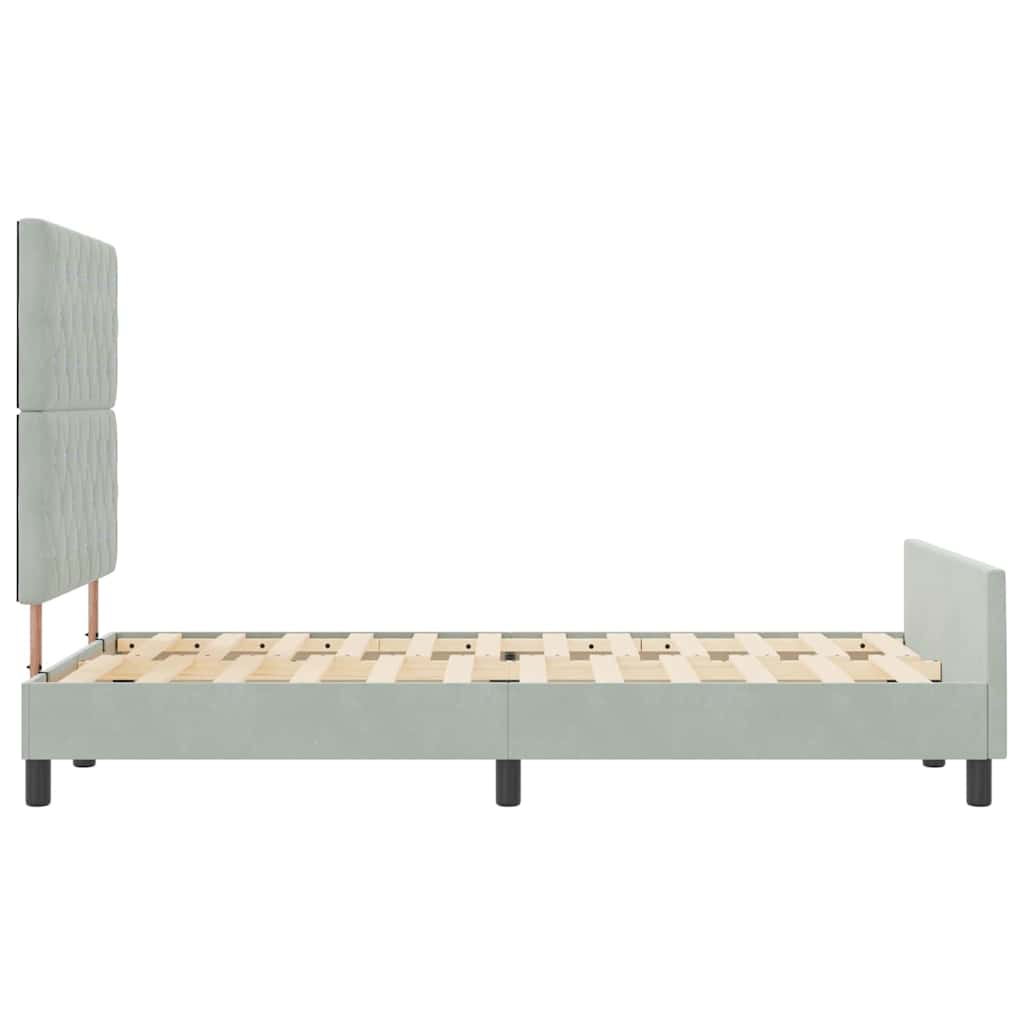 Boxspringbett mit Kopfteil Hellgrau 120 x 200 cm Samt
