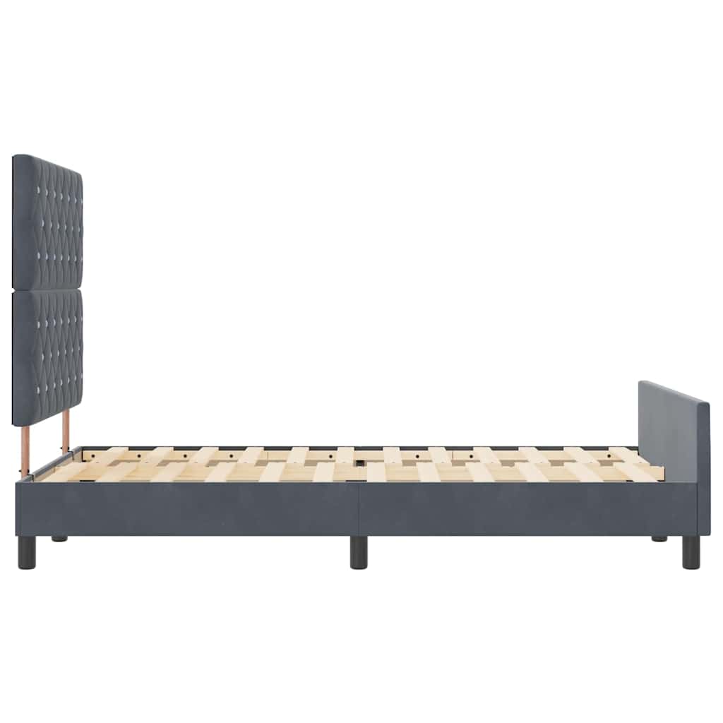 Boxspringbett mit Kopfteil Dunkelgrau 120 x 200 cm Samt