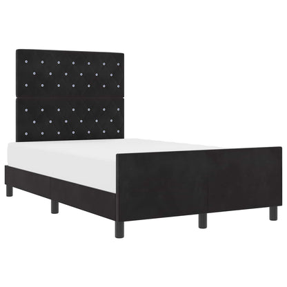 Boxspringbett mit Kopfteil Schwarz 120 x 200 cm Samt