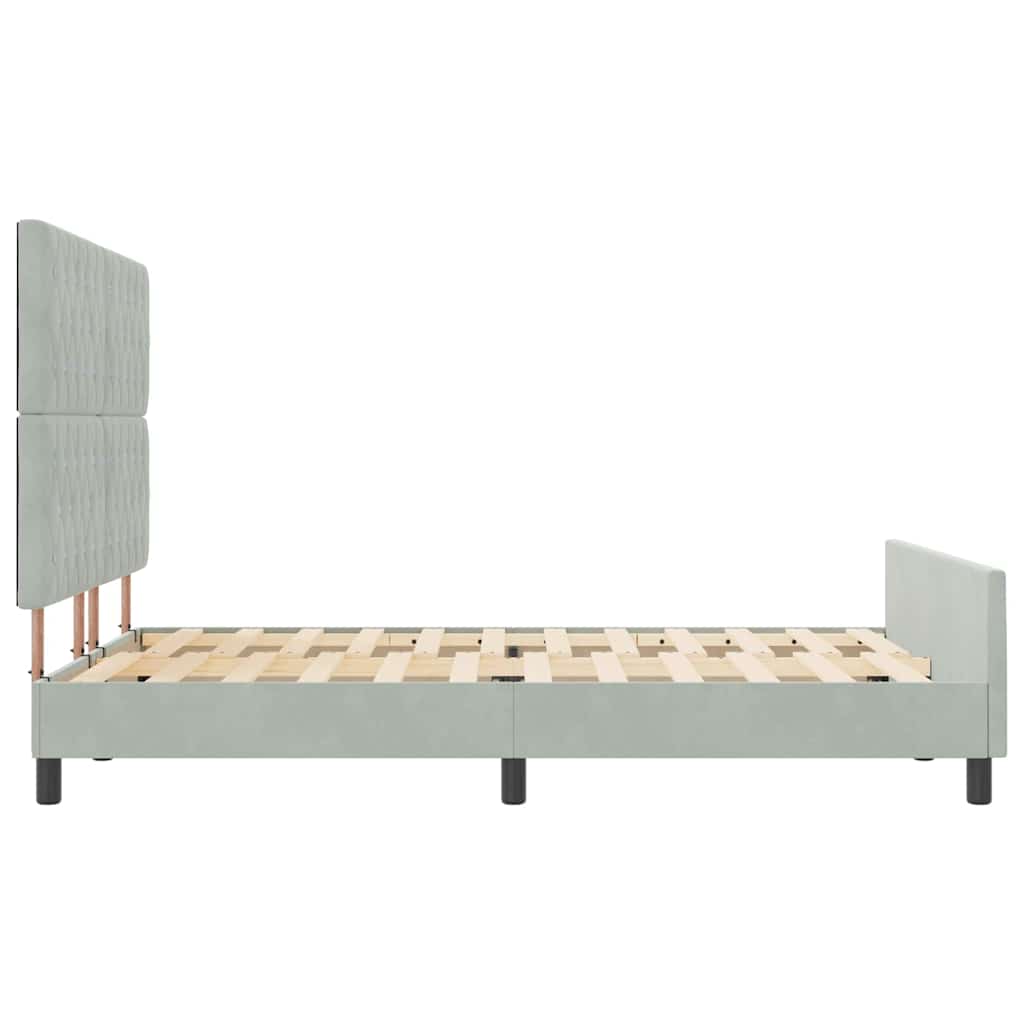 Boxspringbett mit Kopfteil Hellgrau 140 x 190 cm Samt