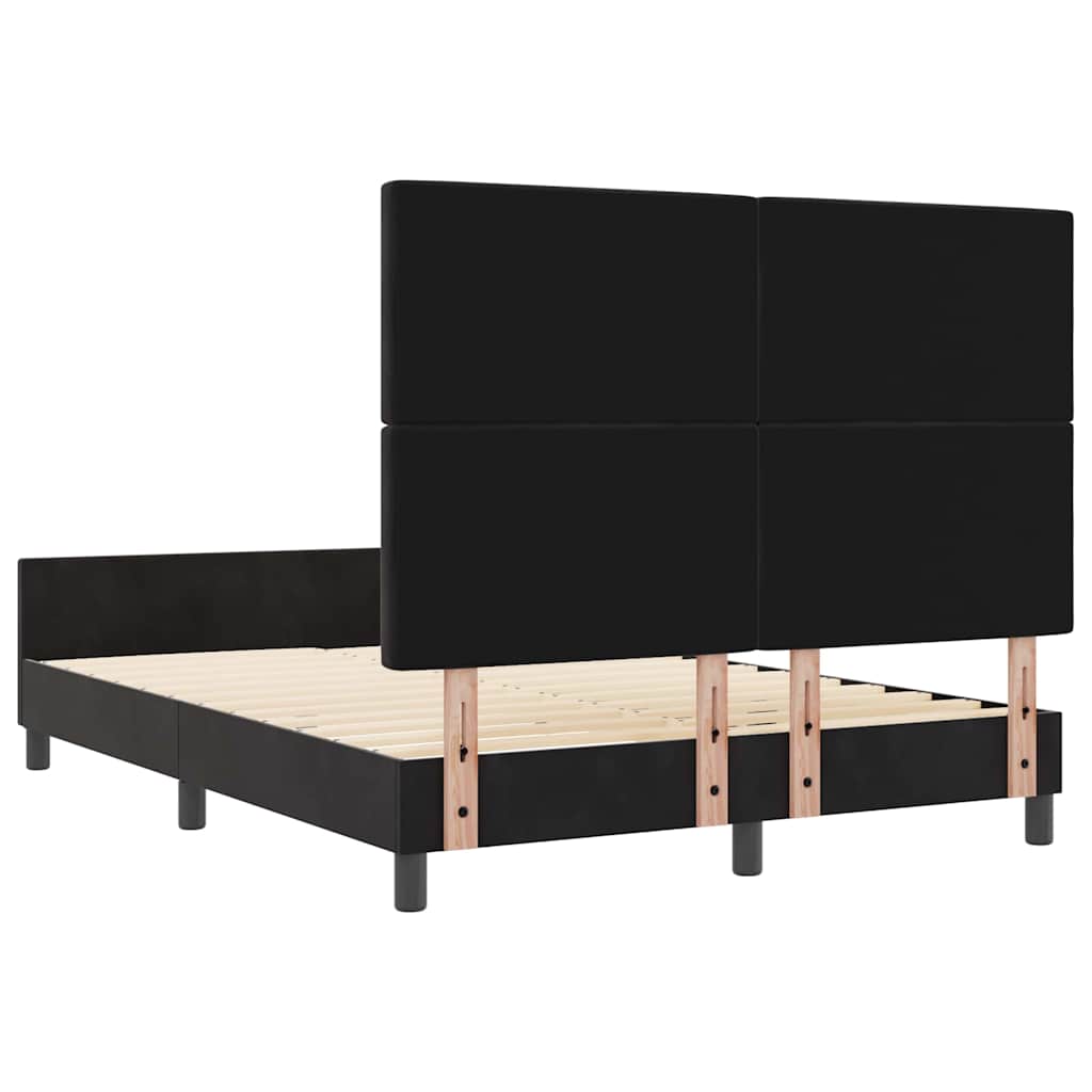 Boxspringbett mit Kopfteil Schwarz 140 x 190 cm Samt