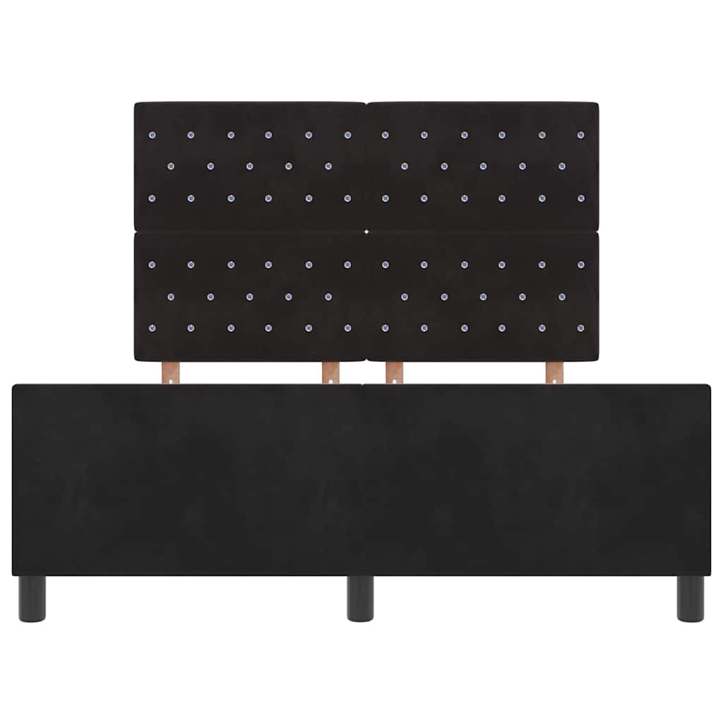 Boxspringbett mit Kopfteil Schwarz 140 x 190 cm Samt