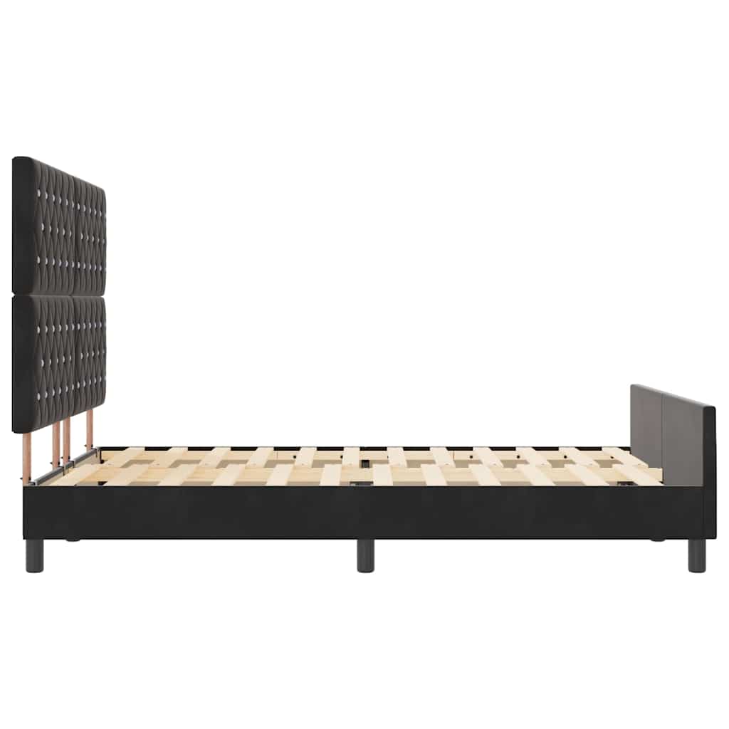 Boxspringbett mit Kopfteil Schwarz 140 x 190 cm Samt