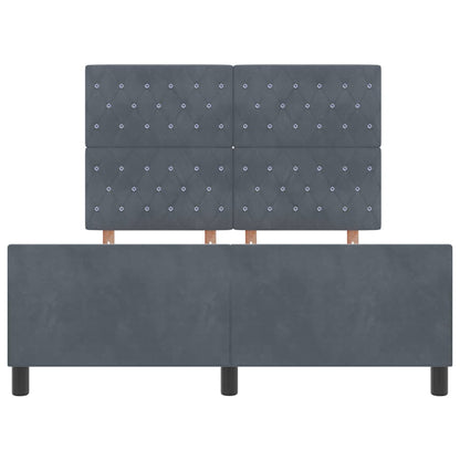 Boxspringbett mit Kopfteil Dunkelgrau 140 x 200 cm Samt
