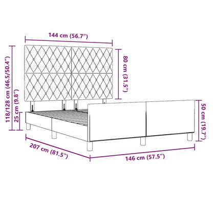 Boxspringbett mit Kopfteil Dunkelgrau 140 x 200 cm Samt