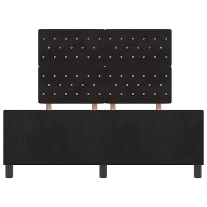 Boxspringbett mit Kopfteil Schwarz 140 x 200 cm Samt