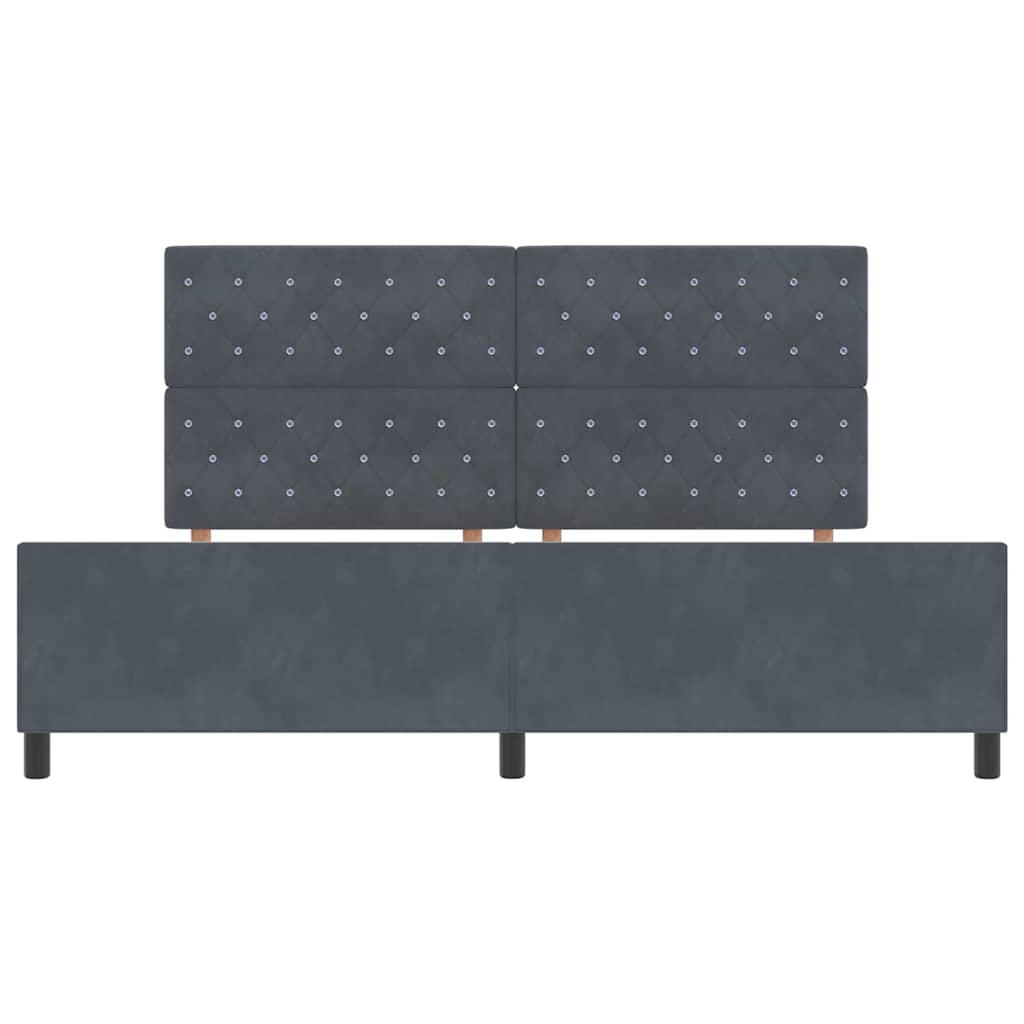 Boxspringbett mit Kopfteil Dunkelgrau 200 x 200 cm Samt