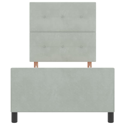Boxspringbett mit Kopfteil Hellgrau 80 x 200 cm Samt