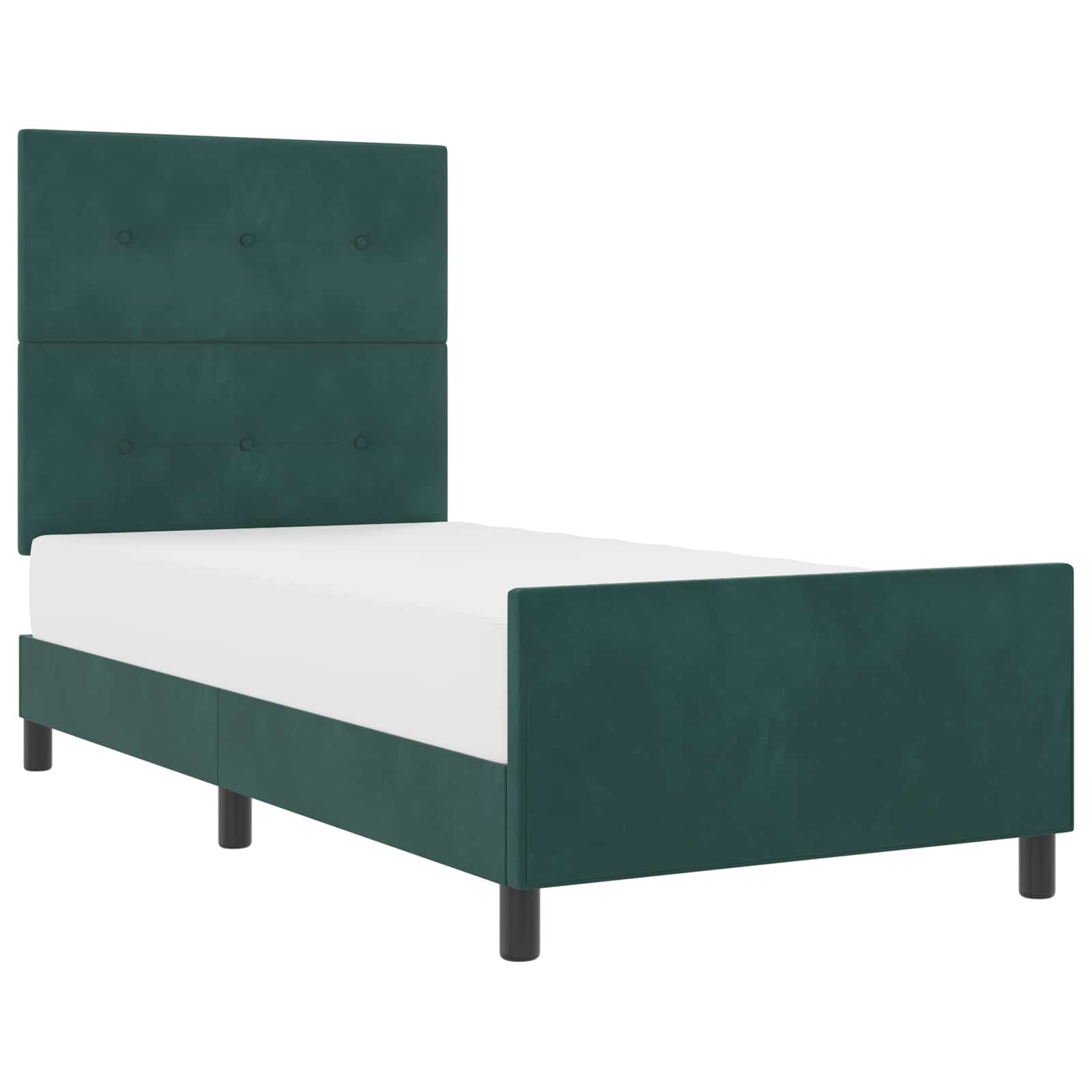 Boxspringbett mit Kopfteil Dunkelgrün 90 x 190 cm Samt