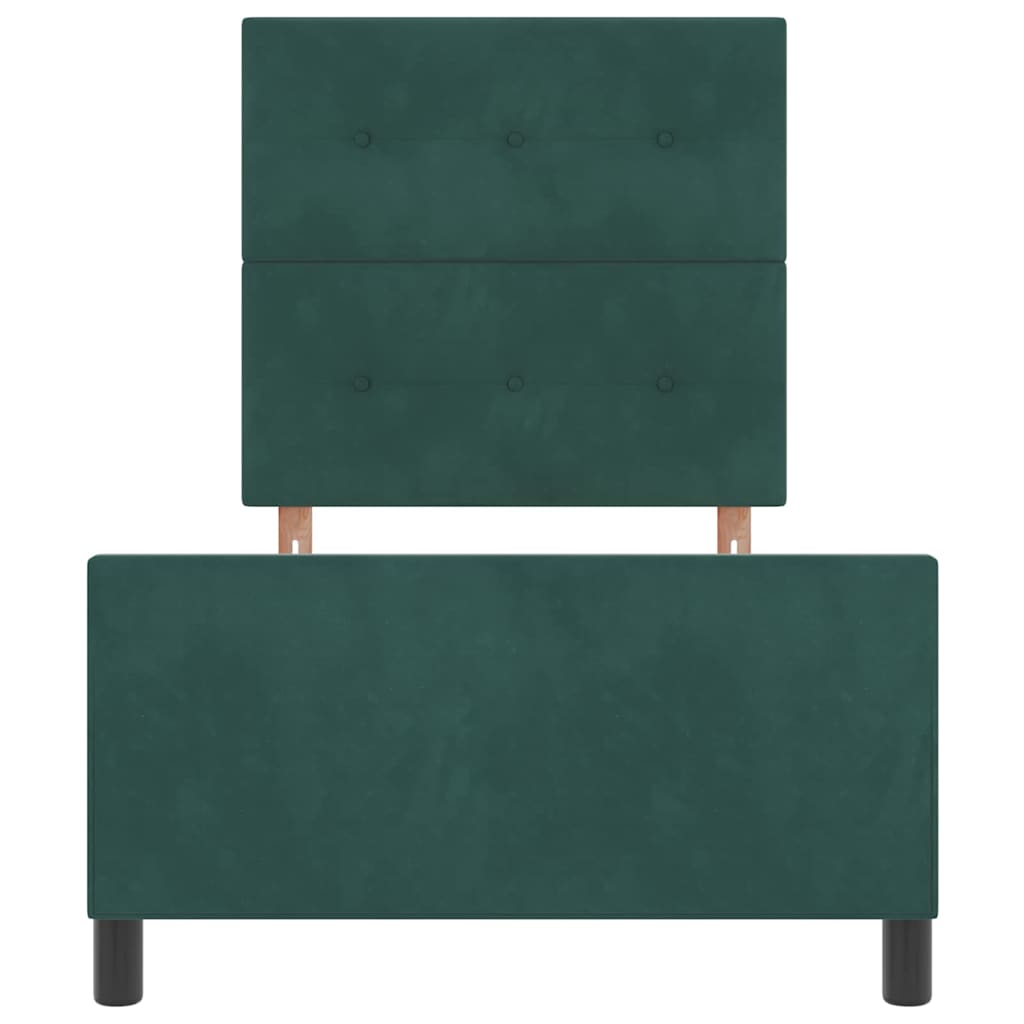 Boxspringbett mit Kopfteil Dunkelgrün 90 x 190 cm Samt