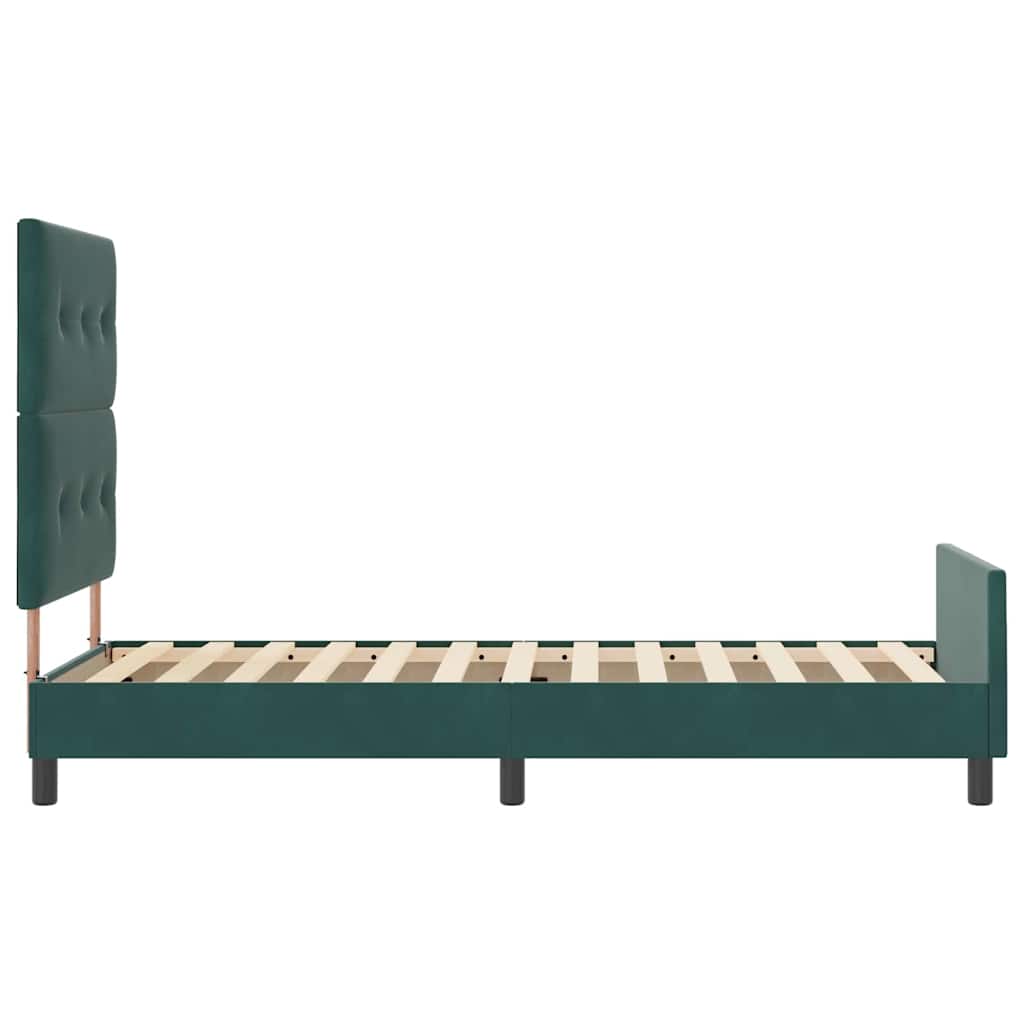 Boxspringbett mit Kopfteil Dunkelgrün 90 x 190 cm Samt