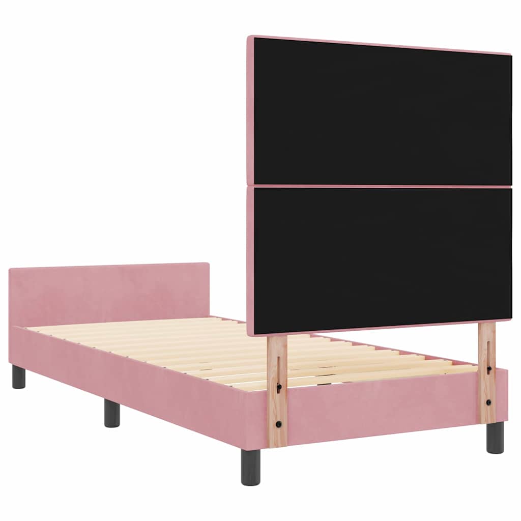 Boxspringbett mit Kopfteil Rosa 90 x 190 cm Samt