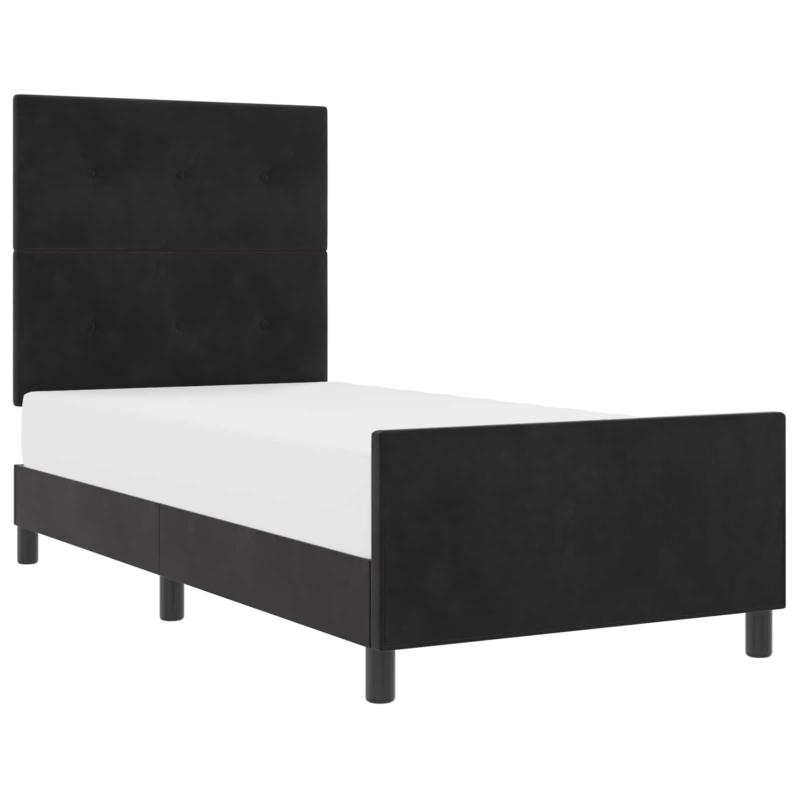 Boxspringbett mit Kopfteil Schwarz 90 x 200 cm Samt