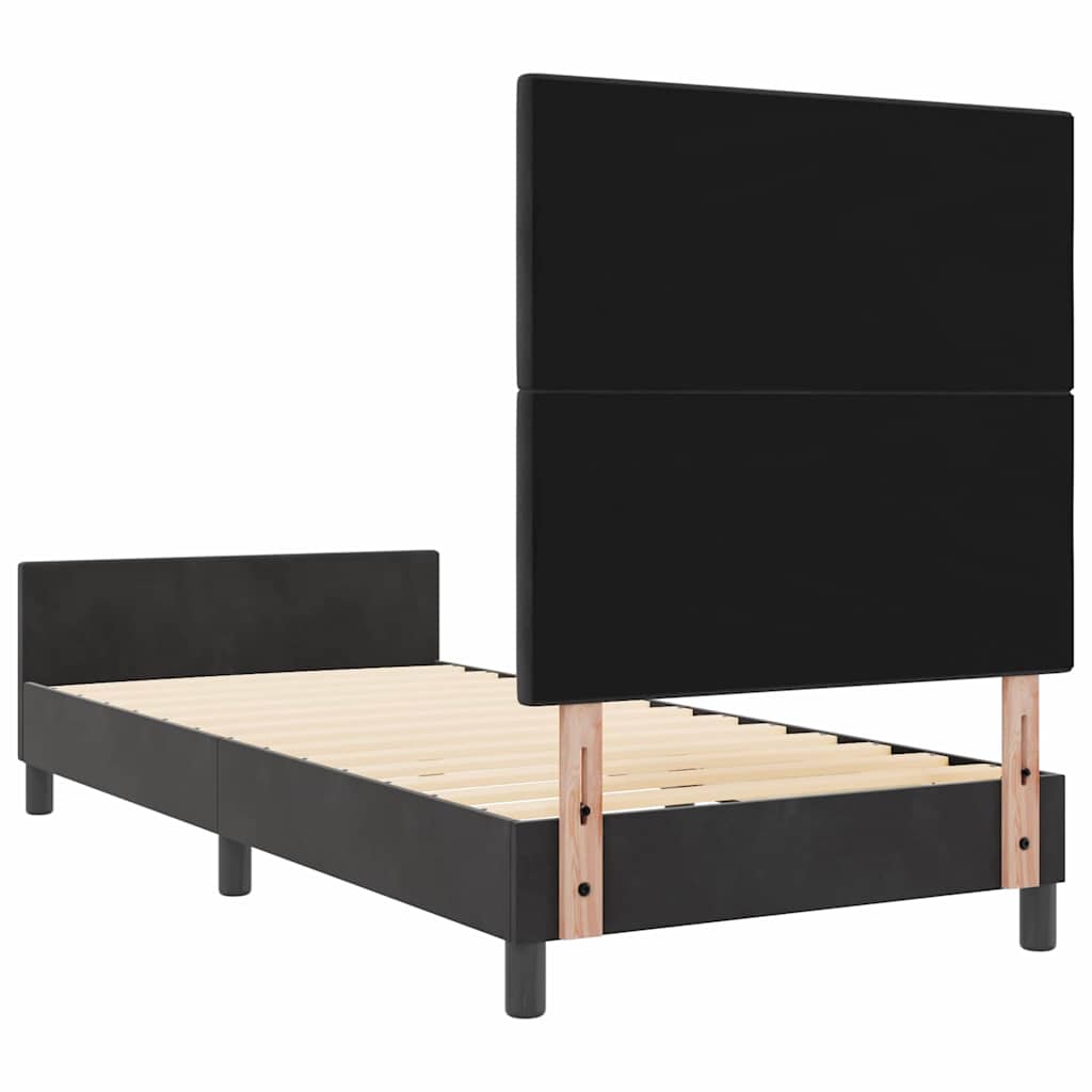 Boxspringbett mit Kopfteil Schwarz 90 x 200 cm Samt