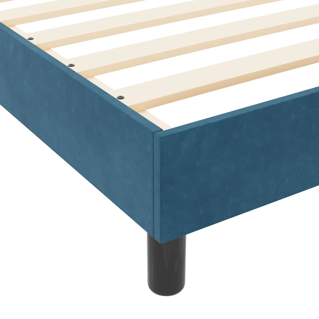 Boxspringbett mit Kopfteil Dunkelblau 90 x 200 cm Samt