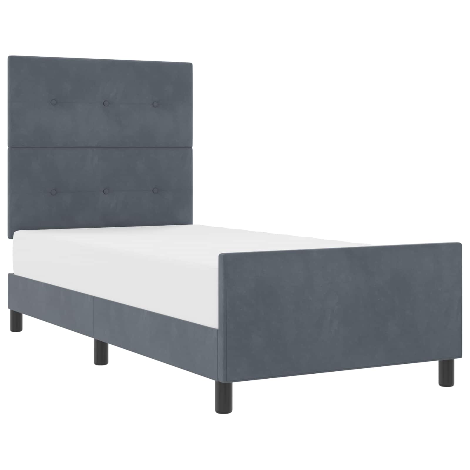 Boxspringbett mit Kopfteil Dunkelgrau 100 x 200 cm Samt