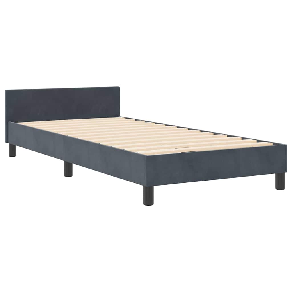Boxspringbett mit Kopfteil Dunkelgrau 100 x 200 cm Samt