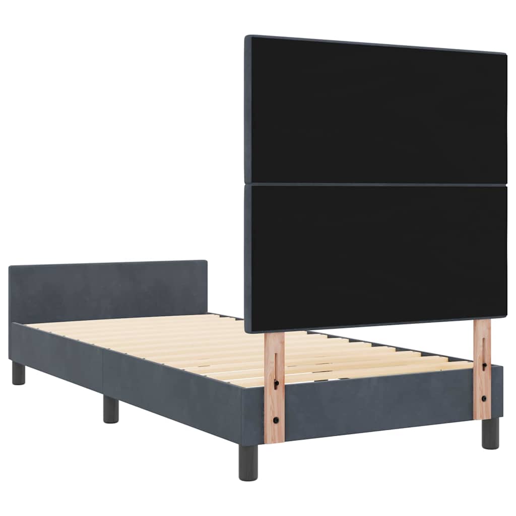 Boxspringbett mit Kopfteil Dunkelgrau 100 x 200 cm Samt