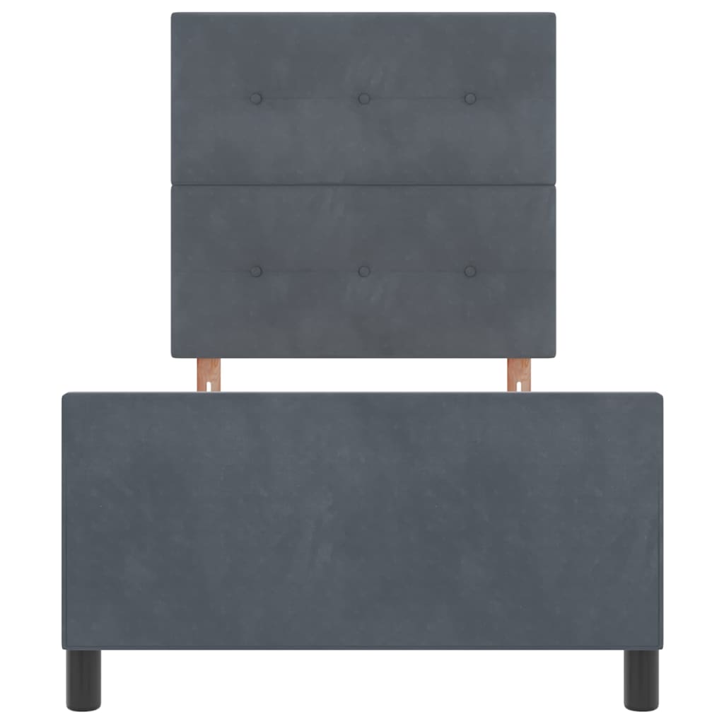 Boxspringbett mit Kopfteil Dunkelgrau 100 x 200 cm Samt