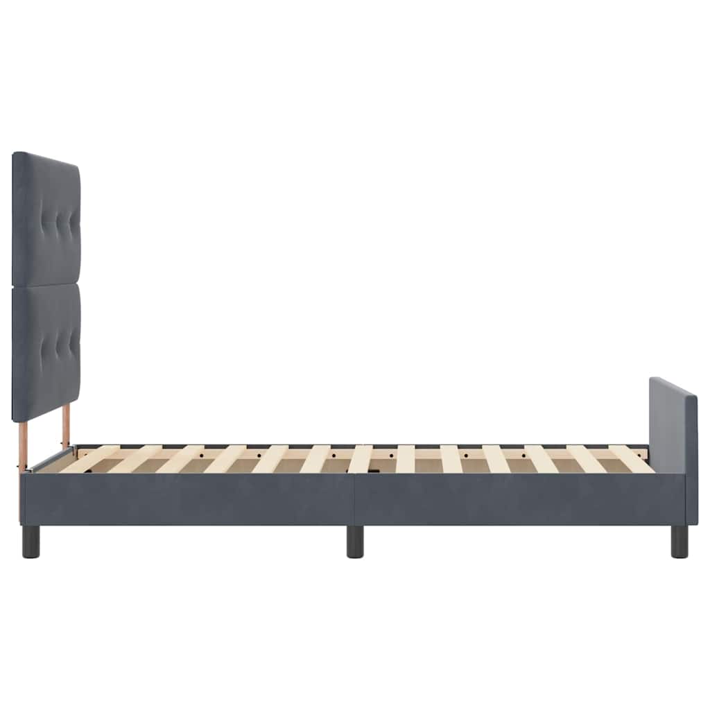 Boxspringbett mit Kopfteil Dunkelgrau 100 x 200 cm Samt