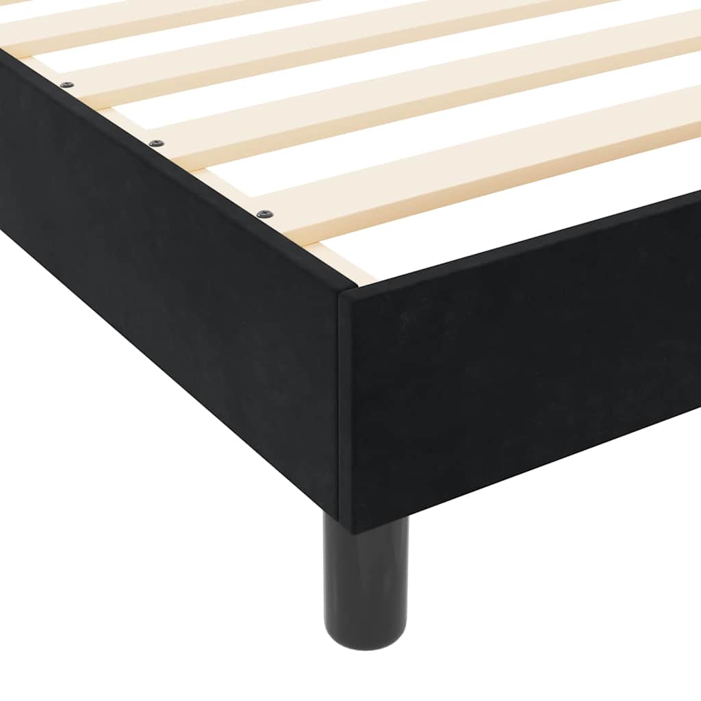Boxspringbett mit Kopfteil Schwarz 100 x 200 cm Samt