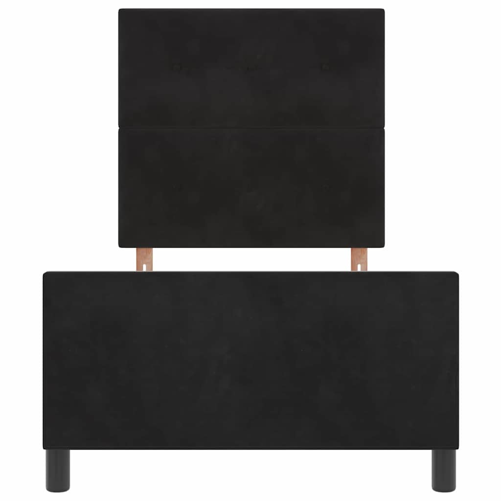Boxspringbett mit Kopfteil Schwarz 100 x 200 cm Samt