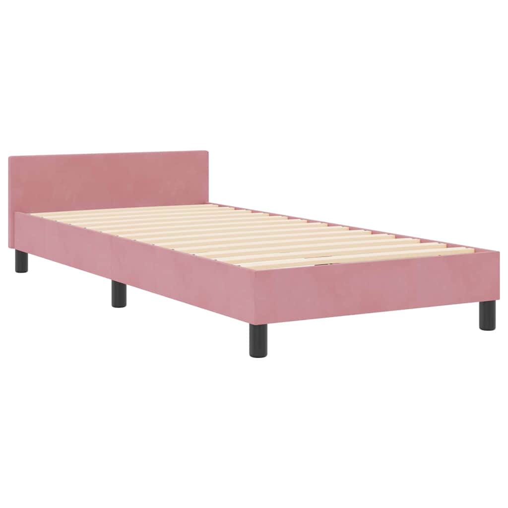 Boxspringbett mit Kopfteil Rosa 100 x 200 cm Samt